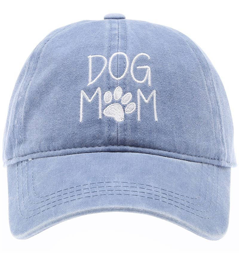 DOG MOM Embroidered Cotton Baseball Caps