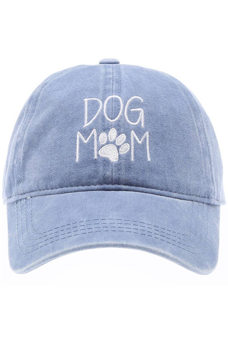 Image of DOG MOM Embroidered Cotton Baseball Caps