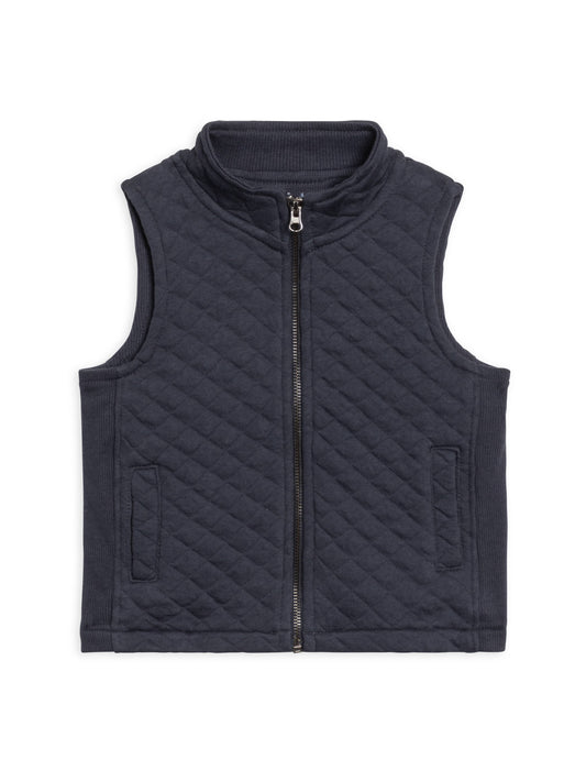 Colored Organics - Hudson Quilted Jacquard Zip Up Vest