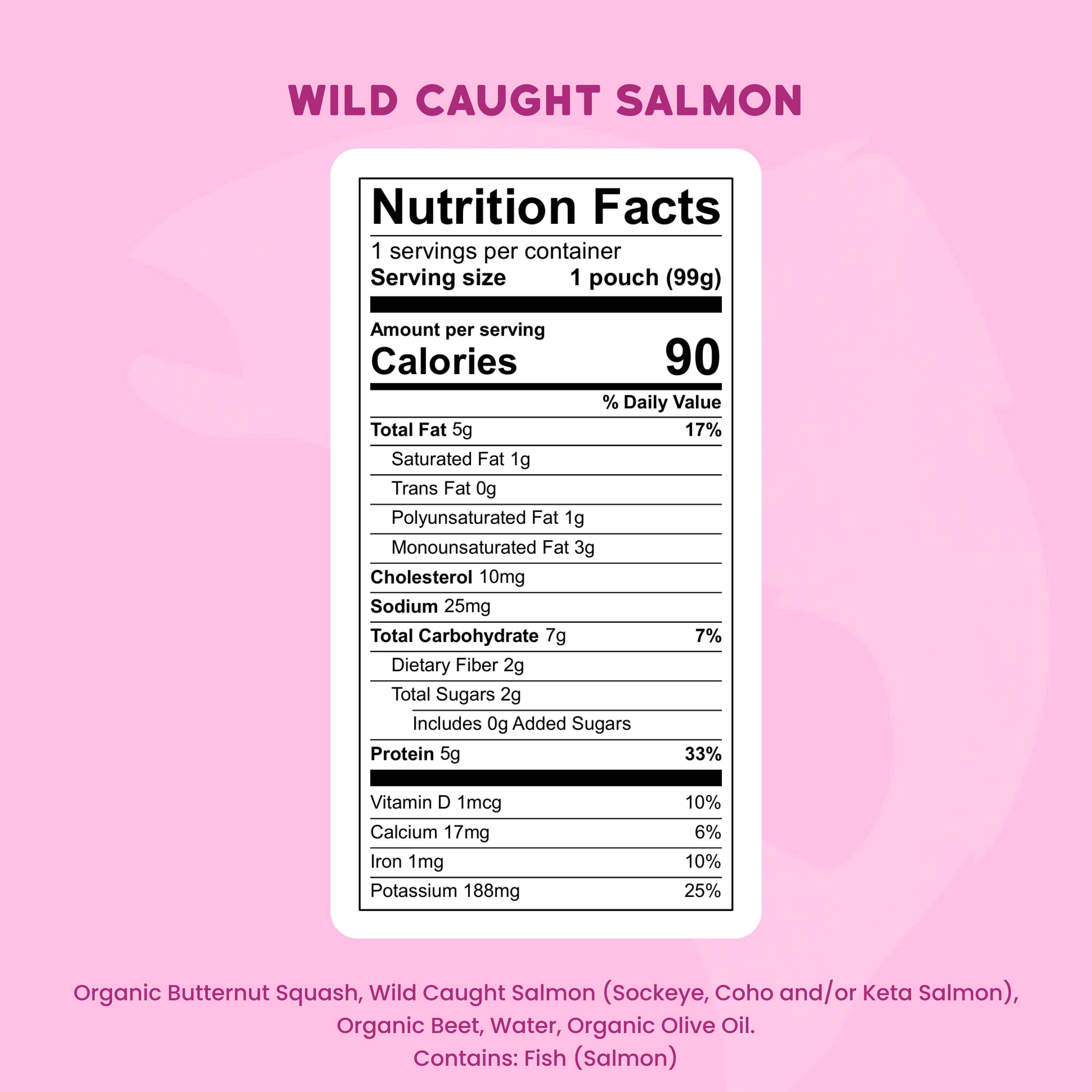Serenity Kids Wild Caught Salmon with Organic Butternut Squash & Beet Pouch