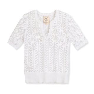 Hope and Henry - V-Neck Pointelle Sweater