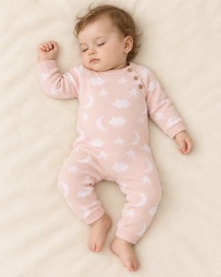 Viverano Organics - Moon & Stars Dream Knit Jumpsuit Romper (Organic Cotton)