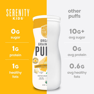 Serenity Kids Cheddar & Cauliflower Spinach Organic Grain Free Puffs