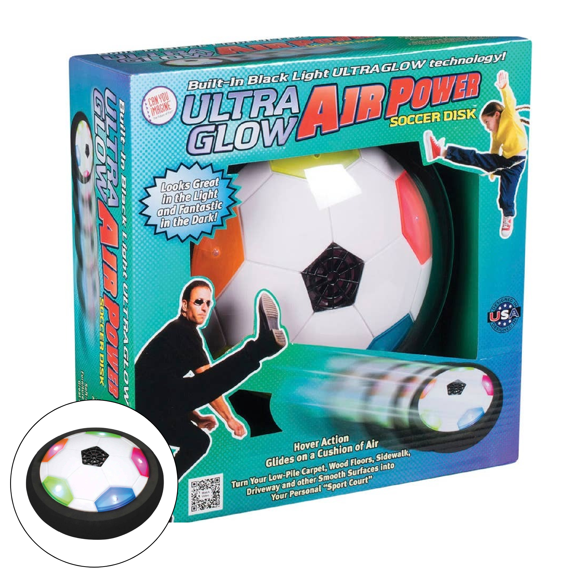Toysmith - Can You Imagine Air Power Ultraglow Soccer Disk