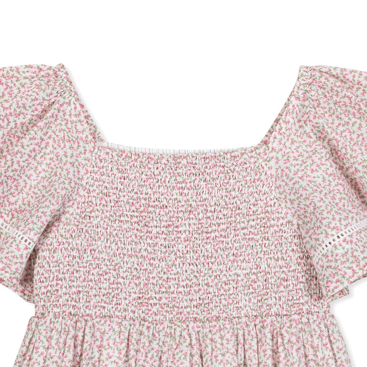 Hope and Henry - Organic Smocked Bell Sleeve Dress