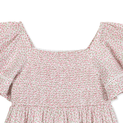 Hope and Henry - Organic Smocked Bell Sleeve Dress