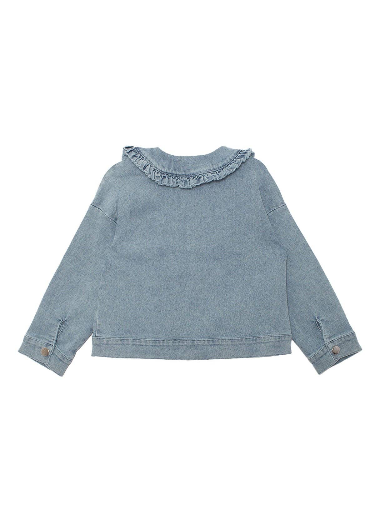 Image of Denim Days Ruffled Collar Jacket