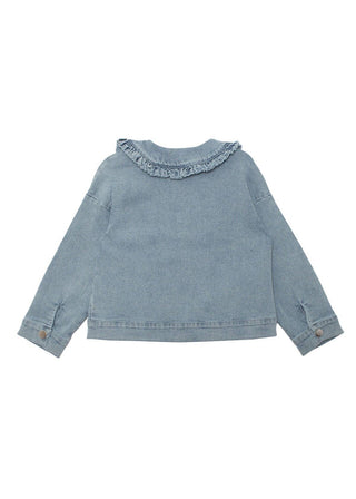 Denim Days Ruffled Collar Jacket