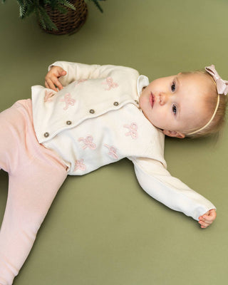 Viverano Organics - Zoe Bow Sweater Knit Baby Button Cardigan (Organic)