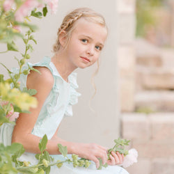 Image of Hope and Henry - Organic Flutter Sleeve Open Back Dress