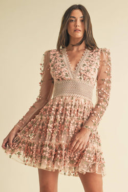 Image of Floral Lace Mini Dress