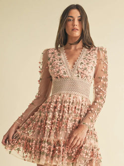 Image of Floral Lace Mini Dress