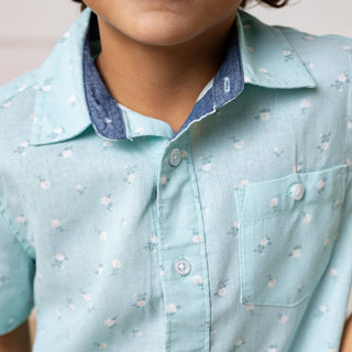 Hope and Henry - Linen Short Sleeve Button Down Shirt