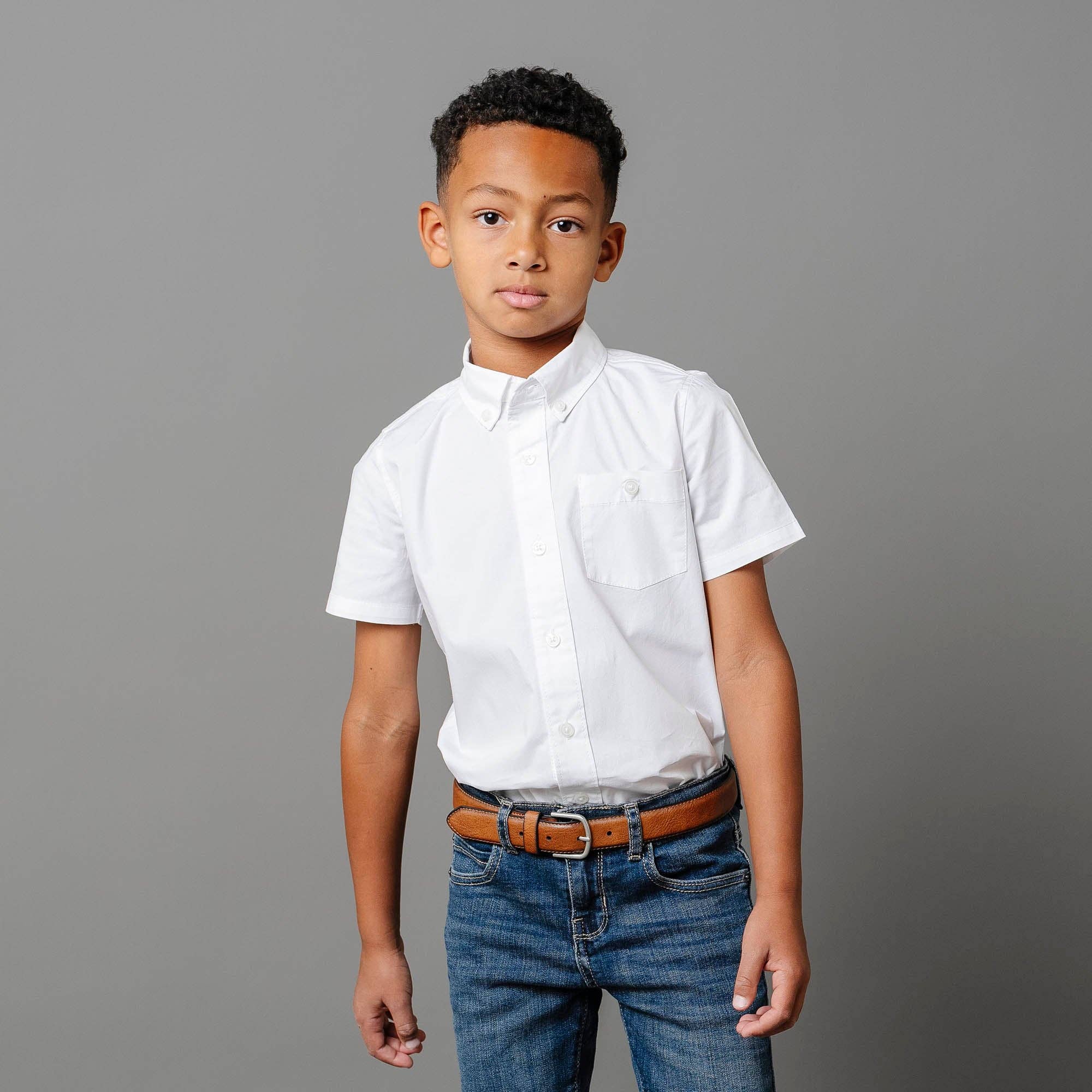 Image of Hope and Henry - Organic Stretch Poplin Short Sleeve Shirt
