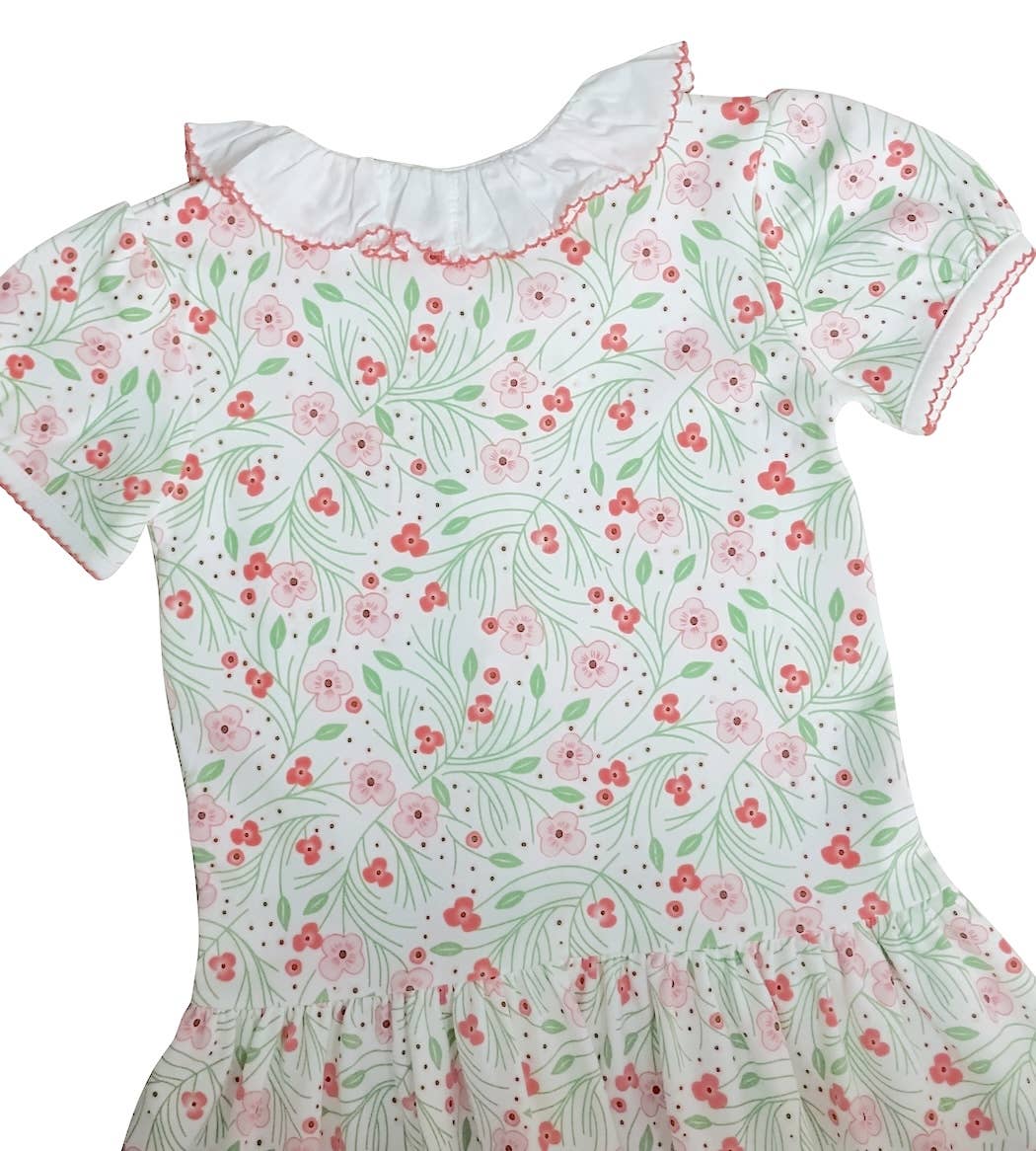 Marco and Lizzy - Cherry Blossoms Girl's Dropped Waist Dress
