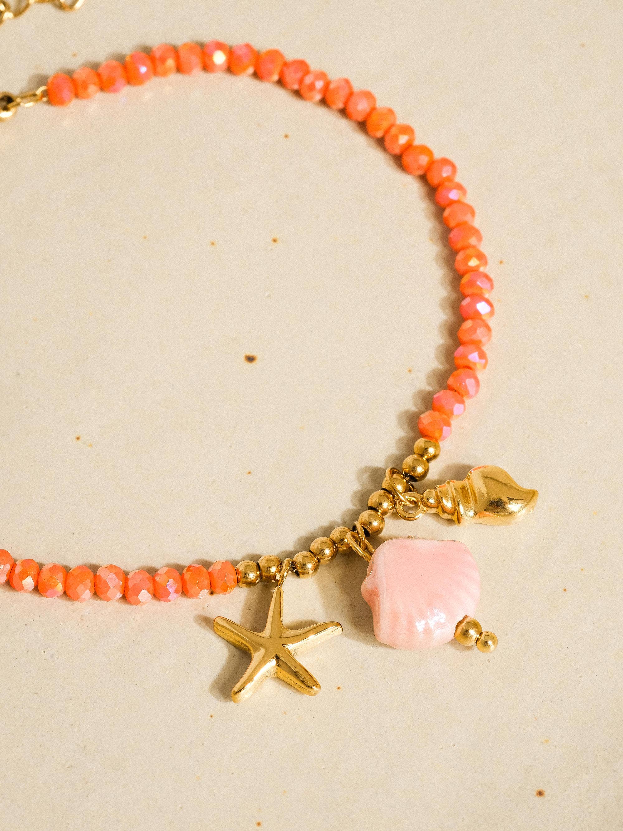 Image of Fawn 18K Gold Non-Tarnish Shells and Star Beaded Bracelet