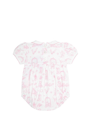 Nellapima - Pink Lone Star Toile Smocked Bubble