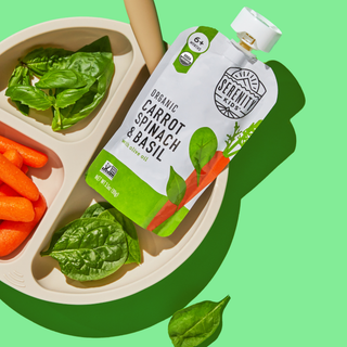Serenity Kids Organic Carrot, Spinach & Basil with Organic Olive Oil Pouch