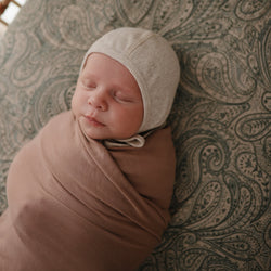 Image of Ribbed Baby Bonnet