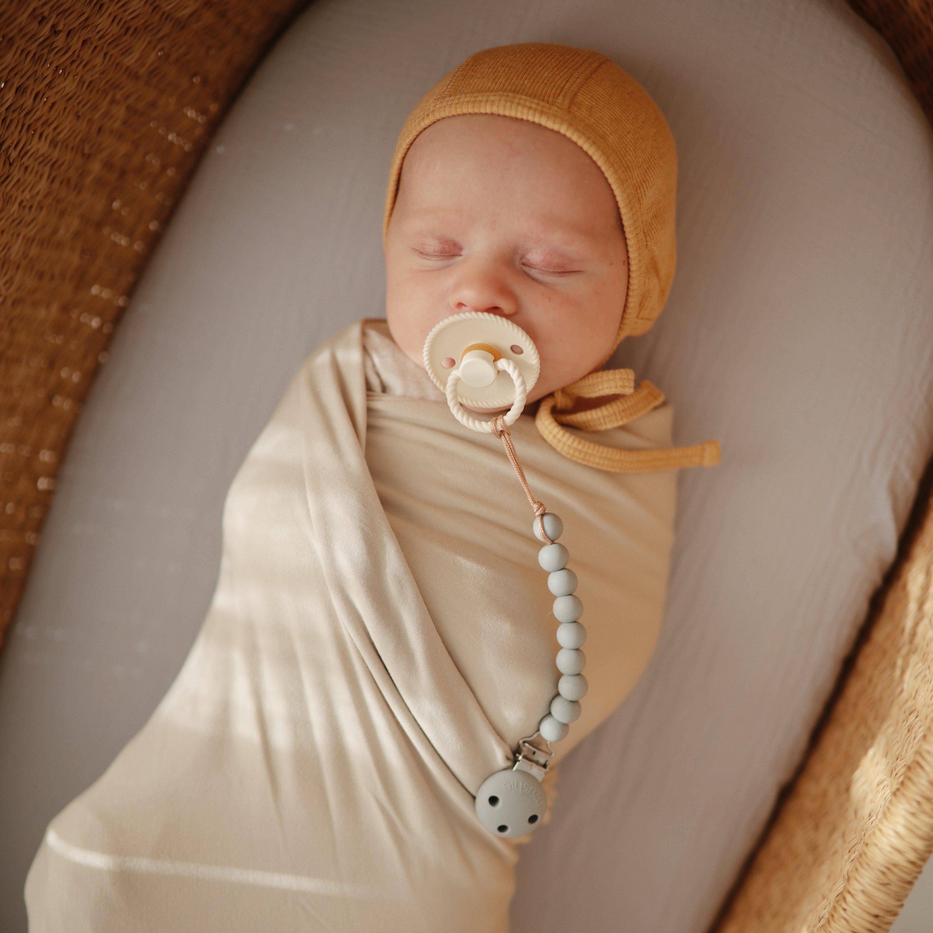 Image of Ribbed Baby Bonnet