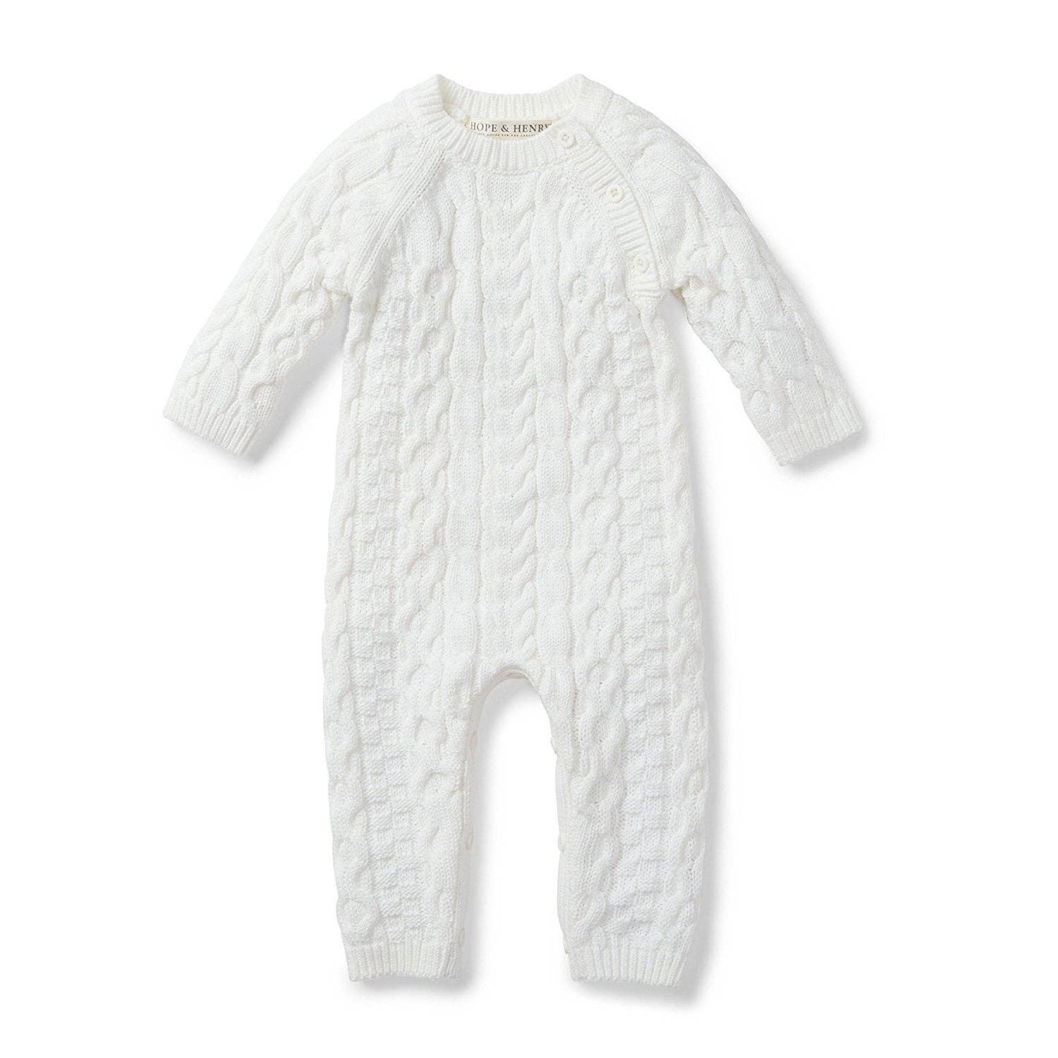 Image of Organic Cable Knit Sweater Romper