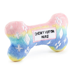 Image of Haute Diggity Dog - Pink Ombre Chewy Vuiton Bone Squeaker Dog Toy: Small / Mini