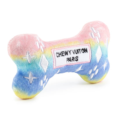 Haute Diggity Dog - Pink Ombre Chewy Vuiton Bone Squeaker Dog Toy: Small / Mini
