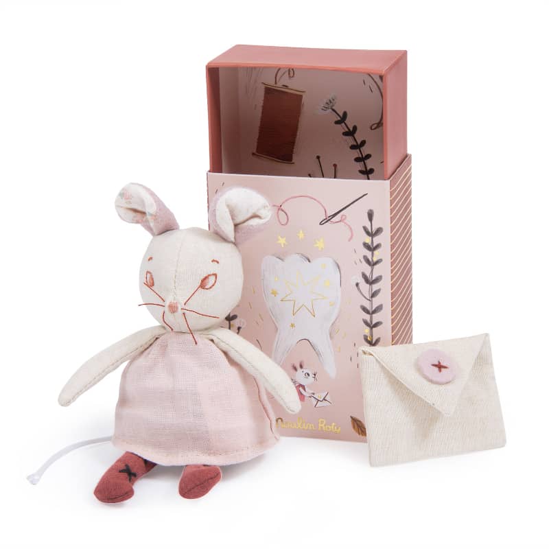 Image of MOULIN ROTY by Speedy Monkey - Tooth Fairy Mouse Souvenir Box - Stuffed Toy
