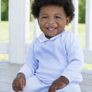 Feltman Brothers - Baby Boys Pique Collar Diamond Knit 2-Piece with Hat