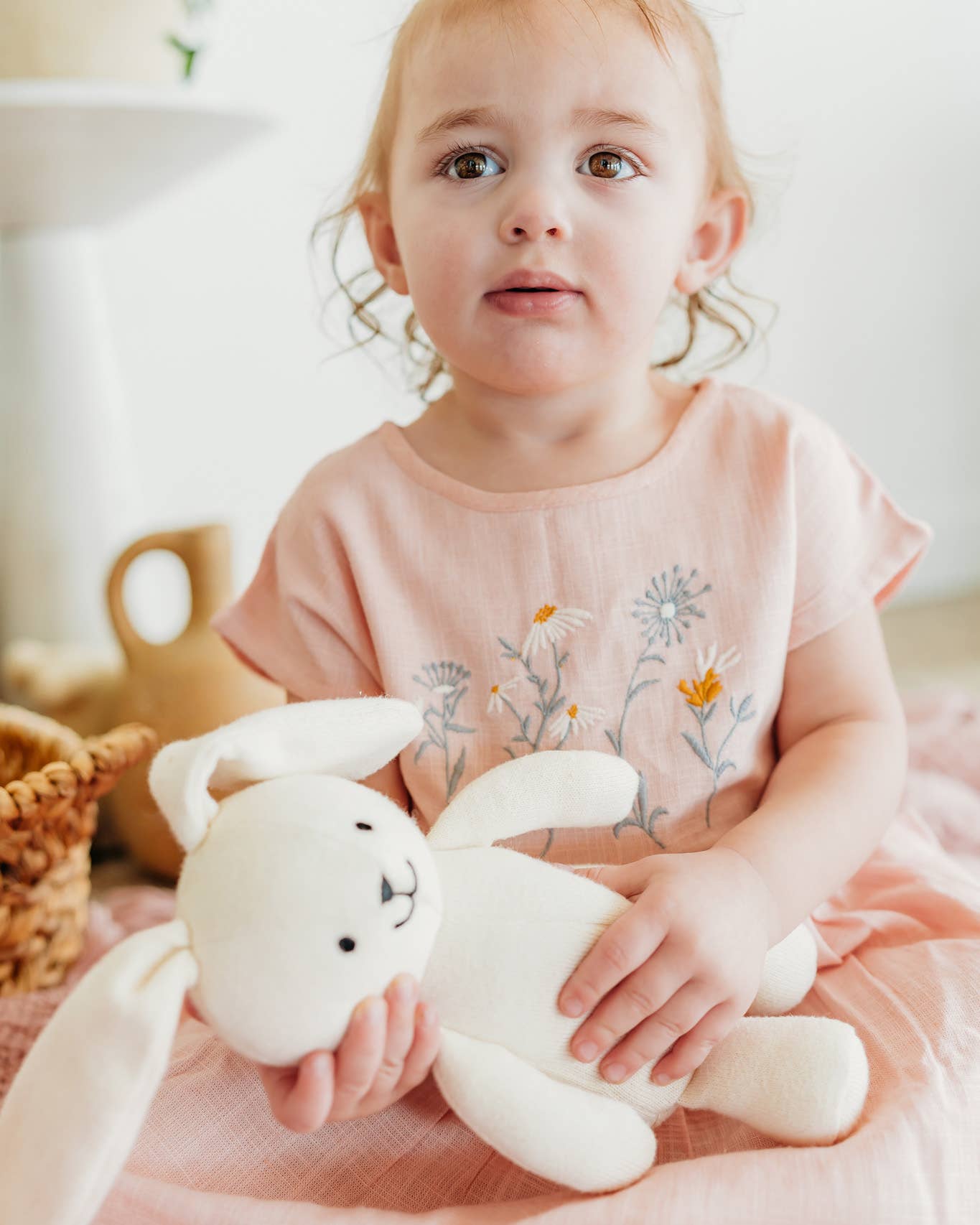 Image of Viverano Organics - Jojo Lil Bunny Knit Stuffed Animal Soft Baby Toy (Organic)