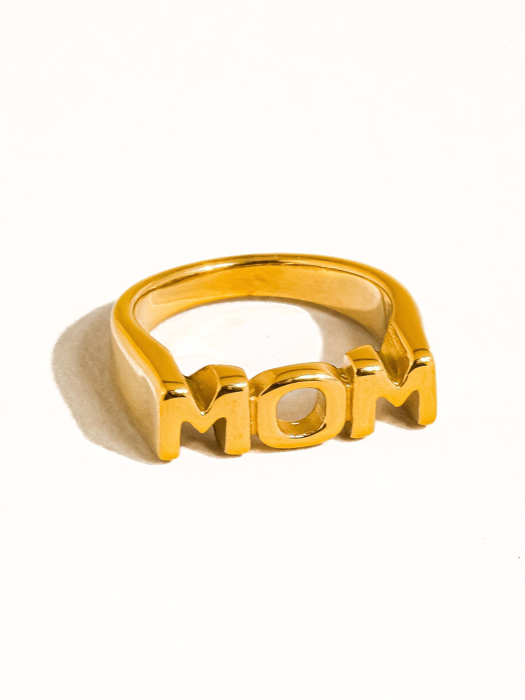 Image of Angel 18K Gold Non-Tarnish Mom Ring