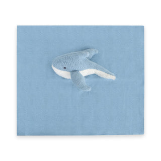 Viverano Organics - Blue Whale - Organic Baby Lovey Security Blanket
