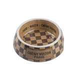 Haute Diggity Dog - Checker Chewy Vuiton Bowl- Dog Bowls: Small