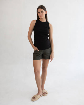 Nala Overbelly Maternity Linen Shorts