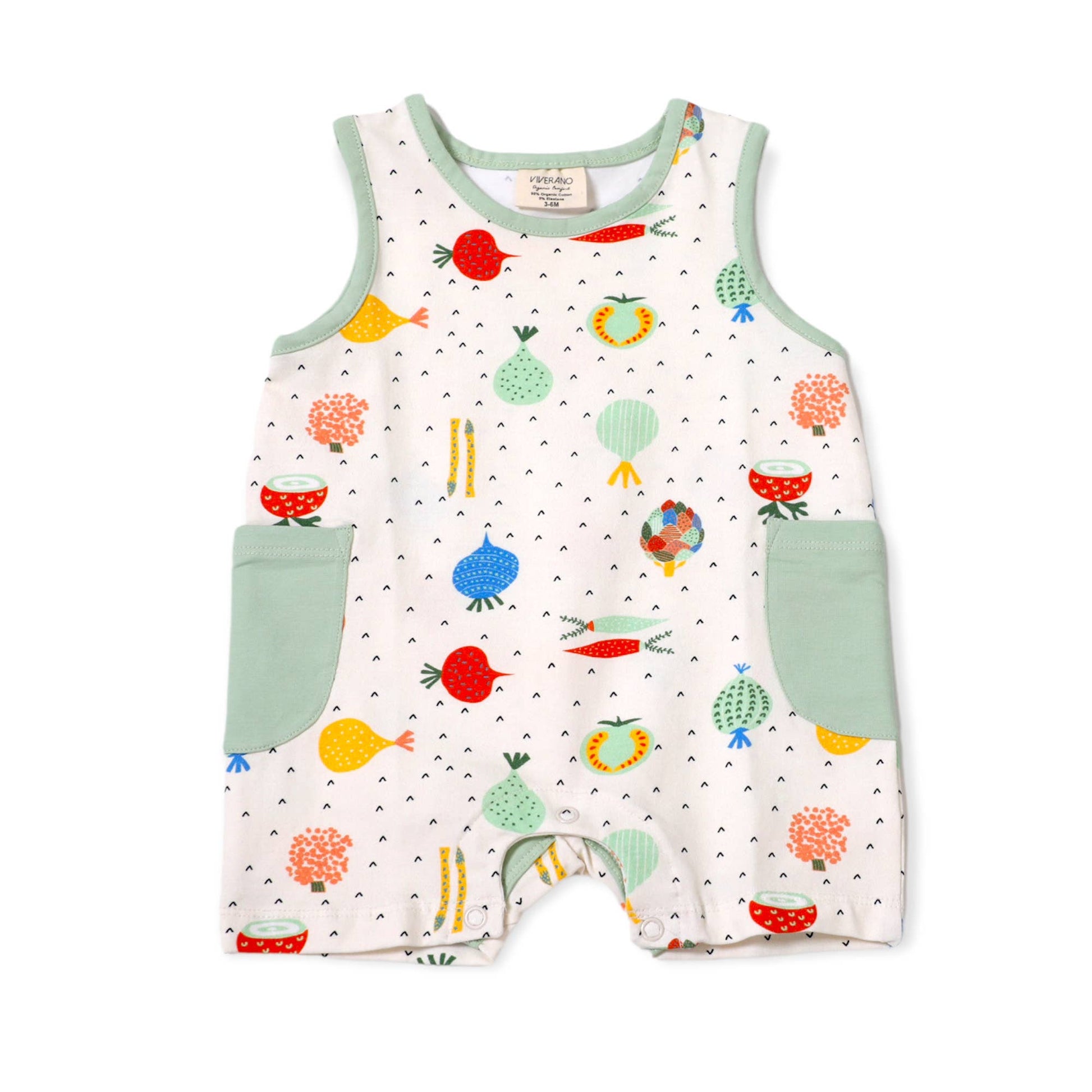 Veggie Side Pocket Shortie Baby Romper