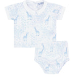 Blue Giraffe Print Diaper Cover Set