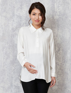 Image of Sweet Mommy: Collared Maternity Blouse