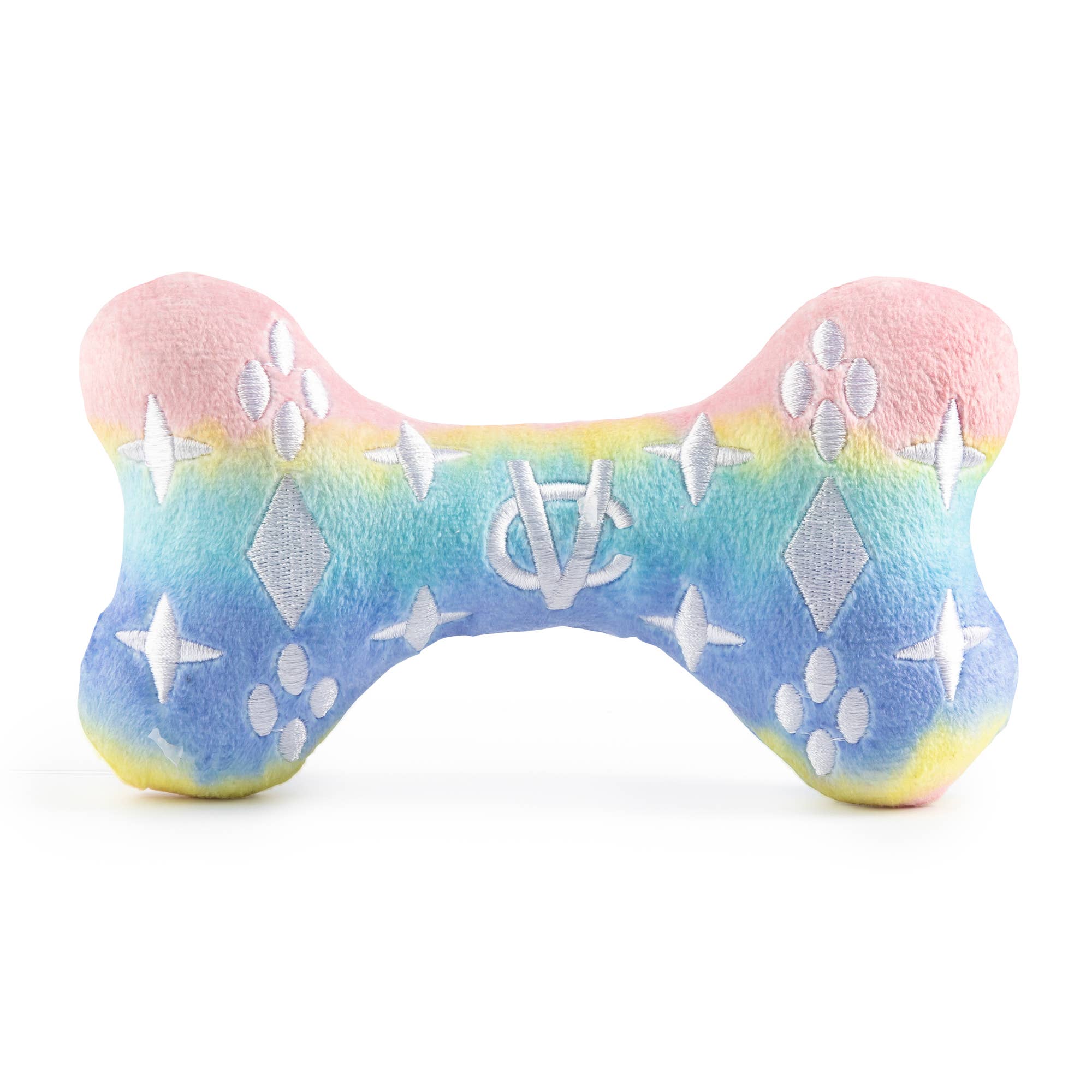 Image of Haute Diggity Dog - Pink Ombre Chewy Vuiton Bone Squeaker Dog Toy: Small / Mini