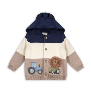 Viverano Organics - Lion Farm Truck Knit Baby Hooded Jacket (Organic Cotton)