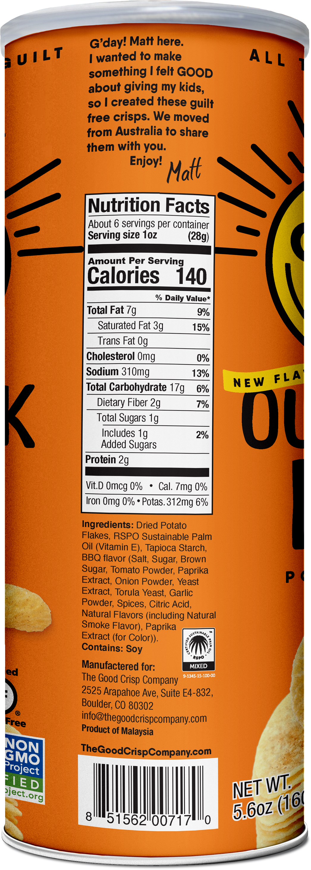 The Good Crisp Company - Outback BBQ Chips