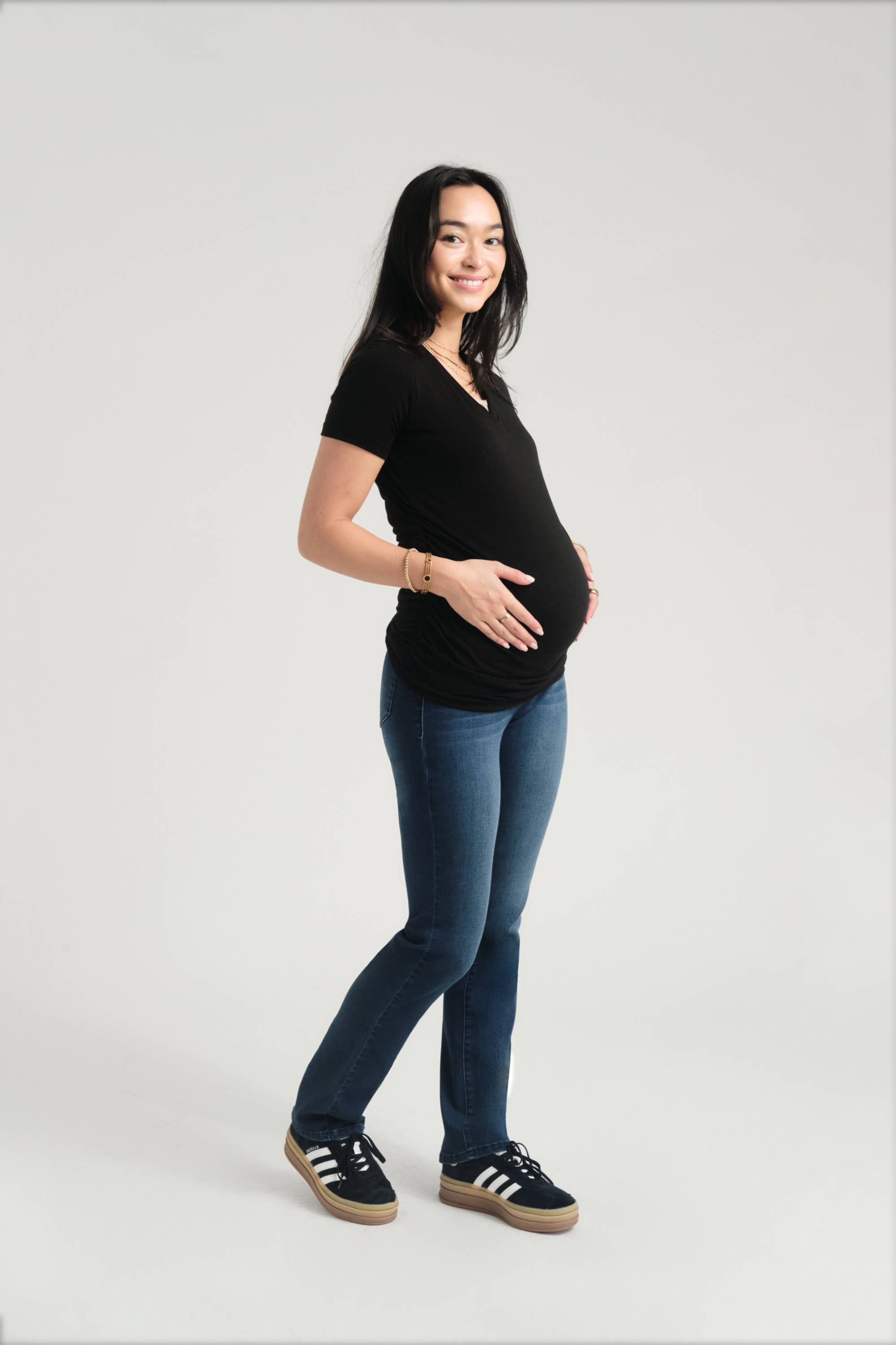 Image of 1822 Denim - Maternity 32” Better Butter Slim Straight Jean w/ Bellyband