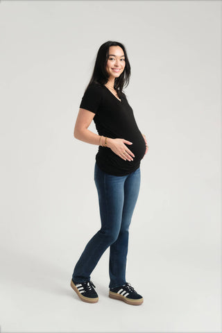 1822 Denim - Maternity 32” Better Butter Slim Straight Jean w/ Bellyband