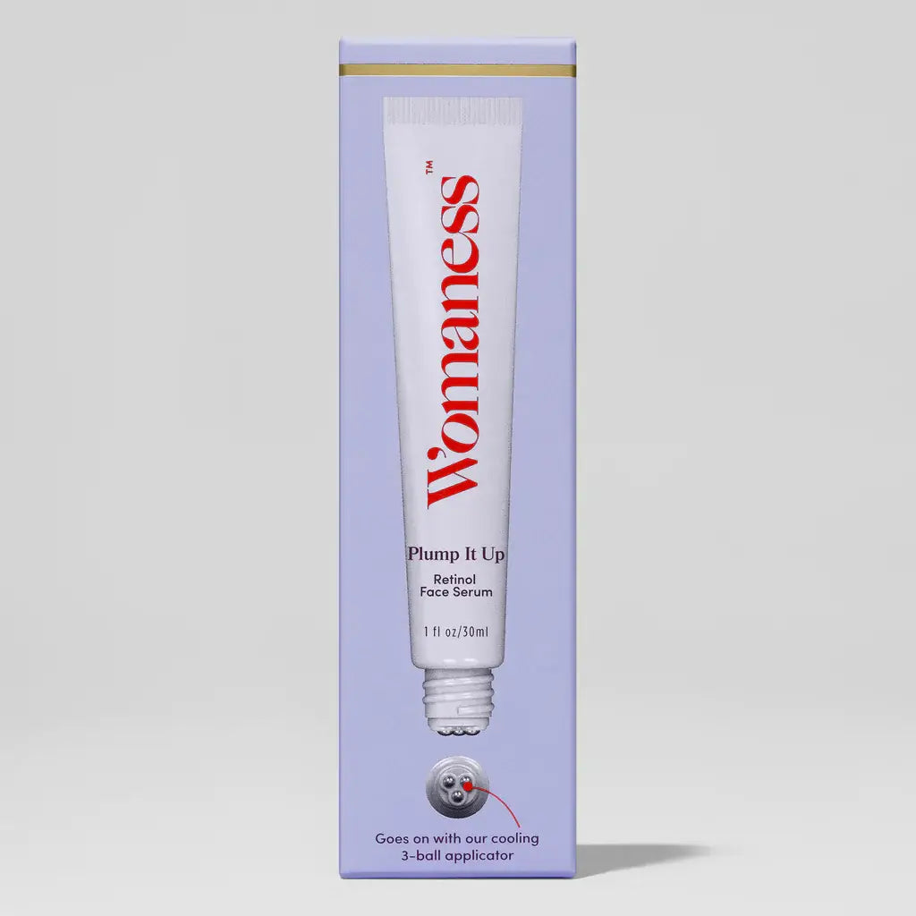 Image of Womaness - Plump It Up - Gentle Retinol Face Serum with Rollerball: 1 oz
