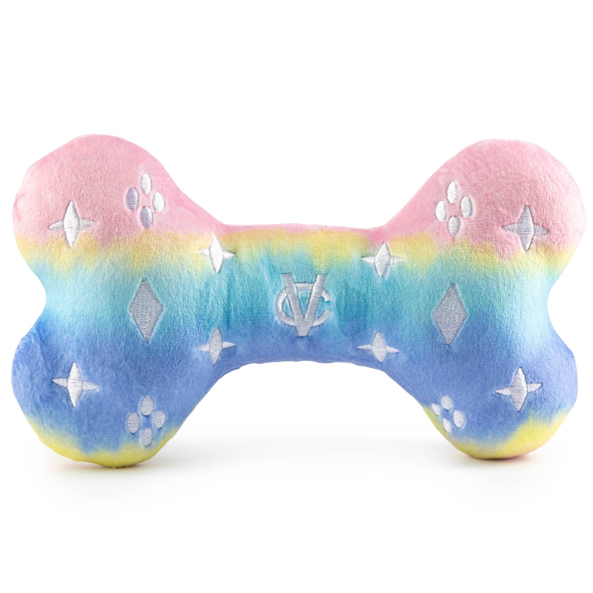 Image of Haute Diggity Dog - Pink Ombre Chewy Vuiton Bone Squeaker Dog Toy: Small / Mini