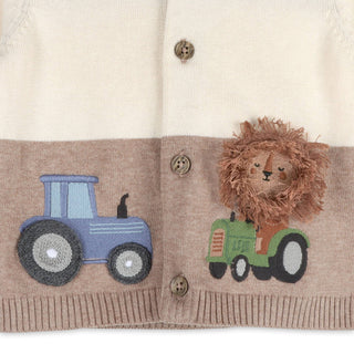 Viverano Organics - Lion Farm Truck Knit Baby Hooded Jacket (Organic Cotton)