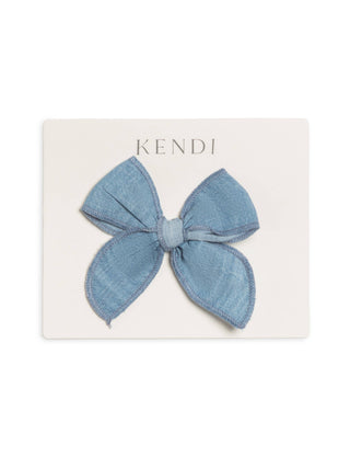 Organic Baby Chambray Bow Clip