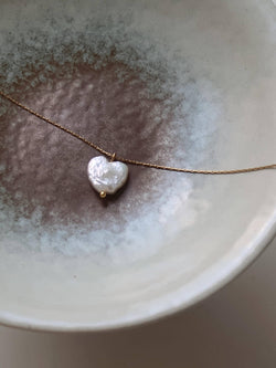 Image of Flânerie by MAIQ - 18K Gold Non-Tarnish Freshwater Pearl Clover, Heart Necklace