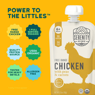 Serenity Kids Free Range Chicken with Organic Peas and Carrots Pouch