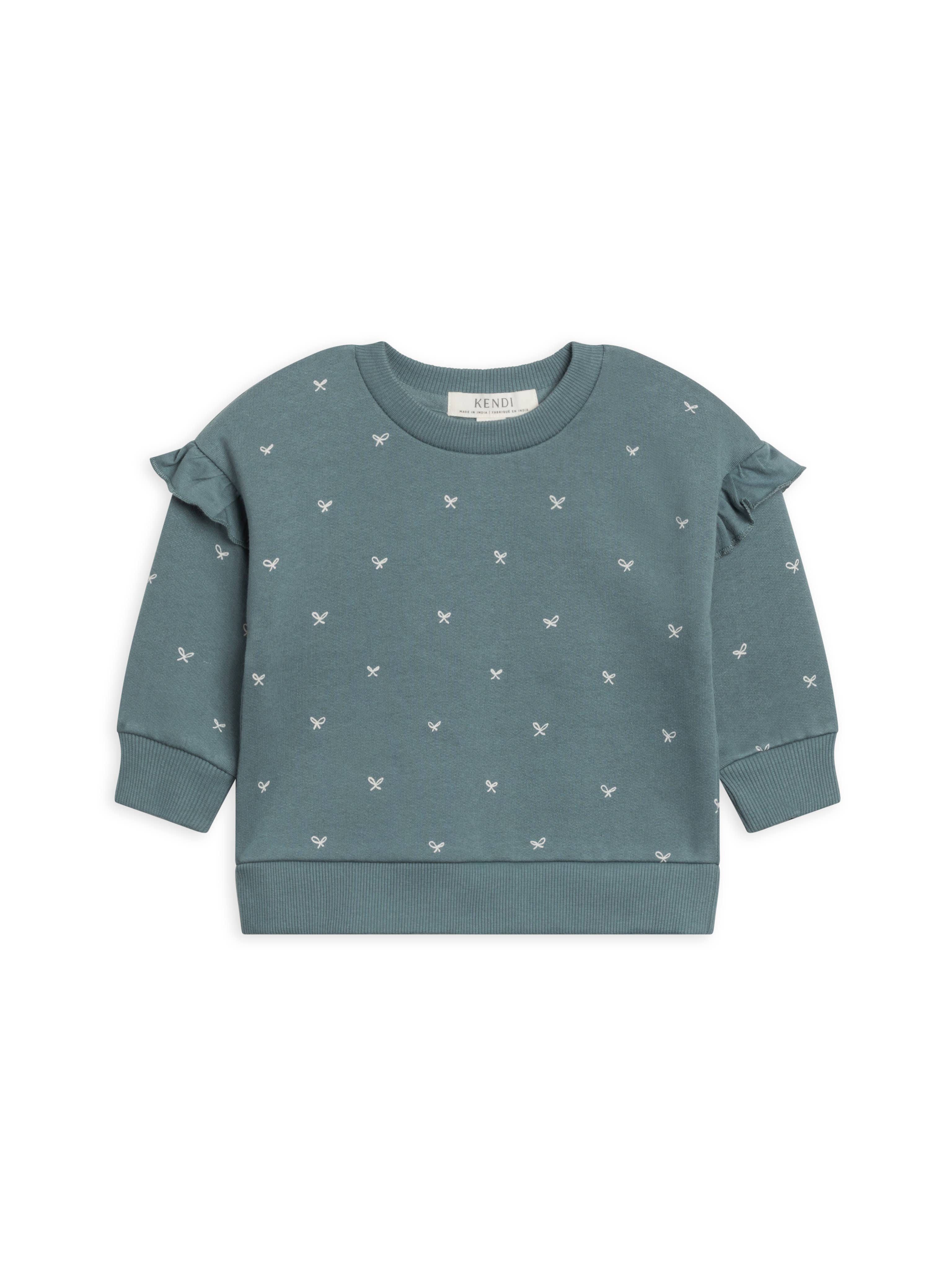 Abbey Fleece Ruffle Sleeve Pullover