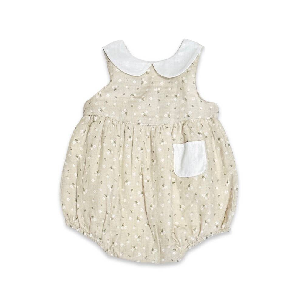 Ditsy Floral Peter Pan Bubble Baby Romper